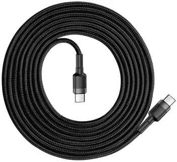 Кабель Baseus Cafule PD2.0 60W flash charging USB Type-C cable 20V 3A 2M Gray Black (CATKLF-HG1)
