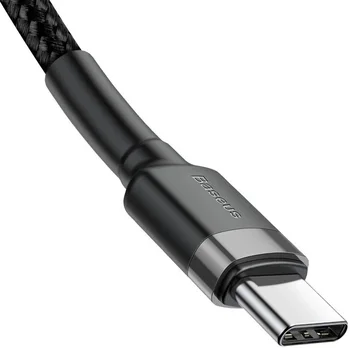 Кабель Baseus Cafule PD2.0 60W flash charging USB Type-C cable 20V 3A 2M Gray Black (CATKLF-HG1)