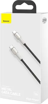 Кабель Baseus Cafule Series Metal Data Cable Type-C to Type-C 100W 1m Black (CATJK-C01)