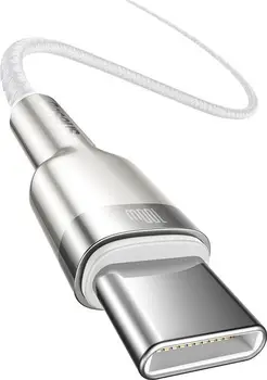 Кабель Baseus Cafule Series Metal Data Cable Type-C to Type-C 100W 1m White (CATJK-C02)