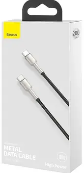Кабель Baseus Cafule Series Metal Data Cable Type-C to Type-C 100W 2m Black (CATJK-D01)