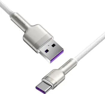 Кабель Baseus Cafule Series Metal Data Cable USB to Type-C 66W 1m White (CAKF000102)