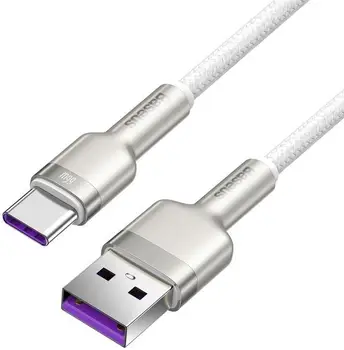 Кабель Baseus Cafule Series Metal Data Cable USB to Type-C 66W 2m White (CAKF000202)