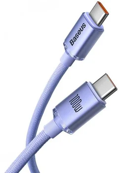 Кабель Baseus Crystal Shine Series Fast Charging Data Cable Type-C to Type-C 100W 1.2m Purple (CAJY000605)
