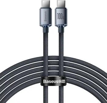 Кабель Baseus Crystal Shine Series Fast Charging Data Cable Type-C to Type-C 100W 2m Black (CAJY000701)