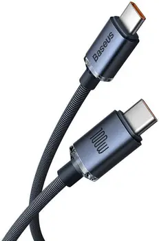 Кабель Baseus Crystal Shine Series Fast Charging Data Cable Type-C to Type-C 100W 2m Black (CAJY000701)