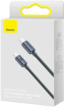 Кабель Baseus Crystal Shine Series Fast Charging Data Cable Type-C to Type-C 100W 2m Black (CAJY000701)