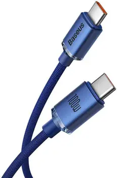 Кабель Baseus Crystal Shine Series Fast Charging Data Cable Type-C to Type-C 100W 2m Blue (CAJY000703)