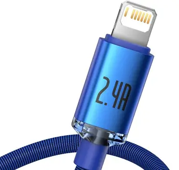 Кабель Baseus Crystal Shine Series Fast Charging Data Cable USB to Lightning 1.2m Blue (CAJY000003)
