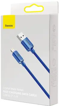 Кабель Baseus Crystal Shine Series Fast Charging Data Cable USB to Lightning 1.2m Blue (CAJY000003)