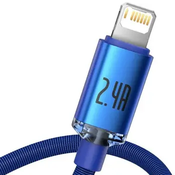 Кабель Baseus Crystal Shine Series Fast Charging Data Cable USB to Lightning 2m Blue (CAJY000103)