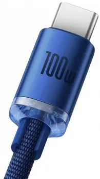 Кабель Baseus Crystal Shine Series Fast Charging Data Cable USB to Type-C 100 W 1.2 м Blue (CAJY000403)