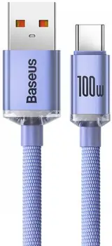 Кабель Baseus Crystal Shine Series Fast Charging Data Cable USB to Type-C 100 W 1.2 м Purple (CAJY000405)