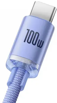 Кабель Baseus Crystal Shine Series Fast Charging Data Cable USB to Type-C 100 W 1.2 м Purple (CAJY000405)