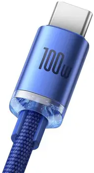 Кабель Baseus Crystal Shine Series Fast Charging Data Cable USB to Type-C 100 W 2 m Blue (CAJY000503)