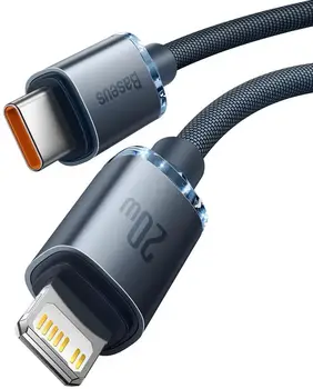 Кабель Baseus Crystal Shine Series Type-C to Lightning 20W (2m) Black (CAJY000301)