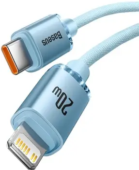 Кабель Baseus Crystal Shine Series Type-C to Lightning 20W (2m) Blue (CAJY001403)