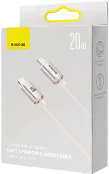 Кабель Baseus Crystal Shine Series Type-C to Lightning 20W (2m) Pink (CAJY001404)