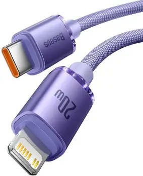 Кабель Baseus Crystal Shine Series Type-C to Lightning 20W (2m) Purple (CAJY000305)