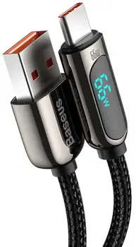 Кабель Baseus Display Fast Charging Data Cable USB to Type-C 66W 1m Black (CASX020001)