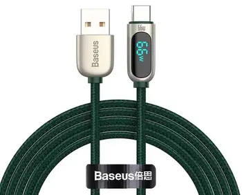 Кабель Baseus Display Fast Charging Data Cable USB to Type-C 66W 2m Green (CASX020106)