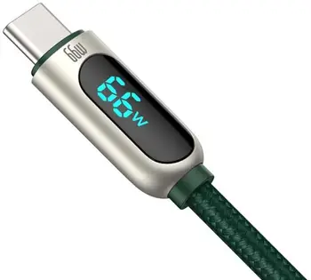 Кабель Baseus Display Fast Charging Data Cable USB to Type-C 66W 2m Green (CASX020106)