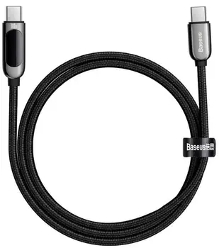 Кабель Baseus Display Fast Charging Type-C to Type-C 100W 1m Black (CATSK-B01)