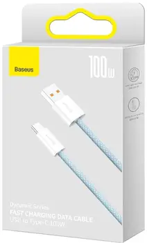 Кабель Baseus Dynamic Series Fast Charging Data Cable USB to Type-C 100W 1m Blue (CALD000603)
