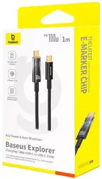 Кабель Baseus Explorer Charging Cable USB Type-C to USB Type-C 100W 1m Cluster Black (P10319703111-00)