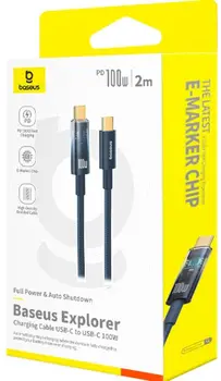 Кабель Baseus Explorer Charging Cable USB Type-C to USB Type-C 100W 2m Deepsea Blue (P10319704321-01)