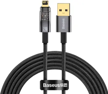 Кабель Baseus Explorer Series Auto Power-Off Fast Charging Data Cable USB to Lightning 2m Black (CATS000501)