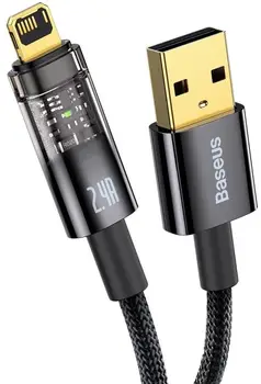 Кабель Baseus Explorer Series Auto Power-Off Fast Charging Data Cable USB to Lightning 2m Black (CATS000501)