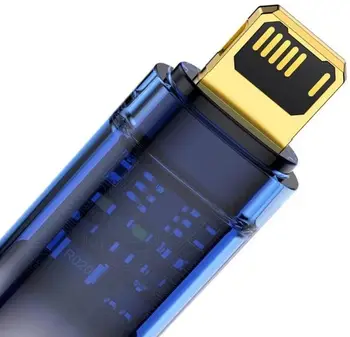 Кабель Baseus Explorer Series Auto Power-Off Fast Charging Data Cable USB to Lightning 2m Blue (CATS000503)