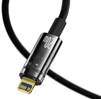 Кабель Baseus Explorer Series Auto Power-Off USB Type-C to Lightning 20W 2m Black (CATS000101)