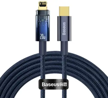 Кабель Baseus Explorer Series Auto Power-Off USB Type-C to Lightning 20W 2m Blue (CATS000103)