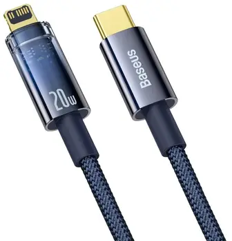 Кабель Baseus Explorer Series Auto Power-Off USB Type-C to Lightning 20W 2m Blue (CATS000103)