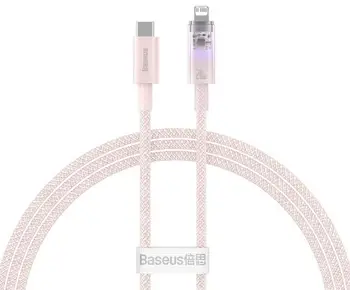 Кабель Baseus Explorer Series Fast Charging Cable Type-C to Lightning 20W 1m Pink (CATS010204)