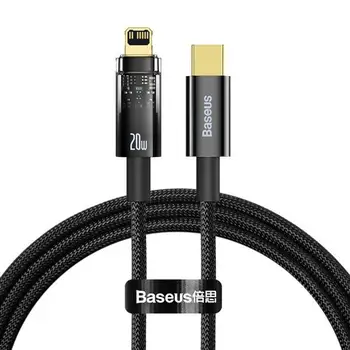 Кабель Baseus Explorer Series Intelligent Power-Off USB Type-C to Lightning 20W 1m Black (CATS000001)