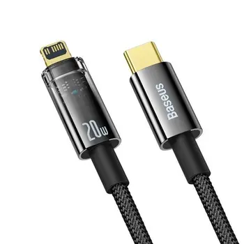 Кабель Baseus Explorer Series Intelligent Power-Off USB Type-C to Lightning 20W 1m Black (CATS000001)