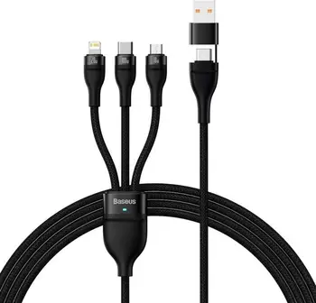 Кабель Baseus Flash 2 USB-A/USB-C to USB-C/Lightning/Micro USB 1.5m Black (CASS030101)