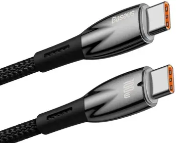 Кабель Baseus Glimmer Series Fast Charge Type-C to Type-C 100W 2m Black (CADH000801)