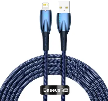 Кабель Baseus Glimmer Series Fast Charging Data Cable USB to Lightning 2m Blue (CADH000303)