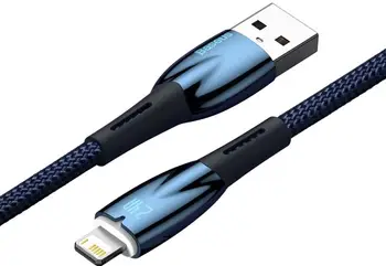 Кабель Baseus Glimmer Series Fast Charging Data Cable USB to Lightning 2m Blue (CADH000303)