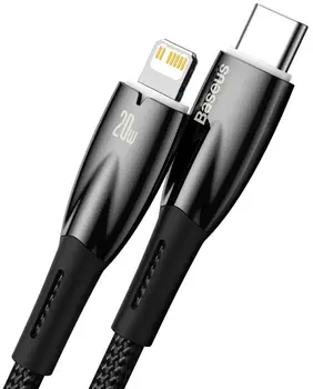 Кабель Baseus Glimmer Series Power Delivery Type-C to Lightning 20W 1m Black (CADH000001)