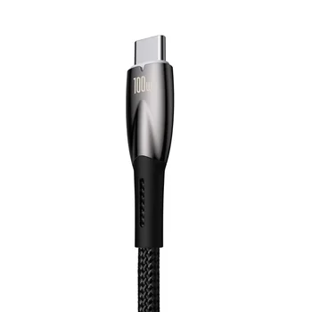 Кабель Baseus Glimmer Series USB Cable to USB-C Fast Charging 100W 1m Black (CADH000401)