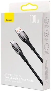 Кабель Baseus Glimmer Series USB Cable to USB-C Fast Charging 100W 2m Black (CADH000501)
