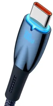 Кабель Baseus Glimmer Series USB Cable to USB-C Fast Charging 100W 2m Blue (CADH000503)