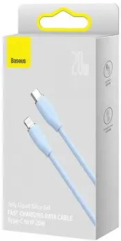 Кабель Baseus Jelly Liquid Silica Gel Fast Charging Data Cable USB Type-C to Lightning 20W 2m Blue (CAGD020103)