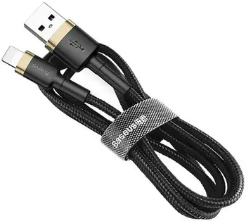 Кабель Baseus Kevlar USB For Lightning 2.4A 2M Gold (CALKLF-CV1)