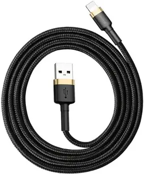 Кабель Baseus Kevlar USB For Lightning 2.4A 2M Gold (CALKLF-CV1)